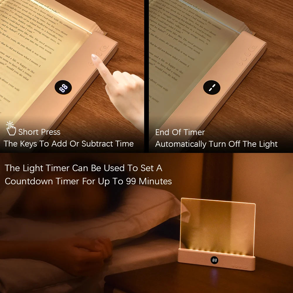 LED読書灯 2in1 ナイトライト（3色切り替え / 明るさを自由に微調整 / タイマー機能付 / USB充電式）